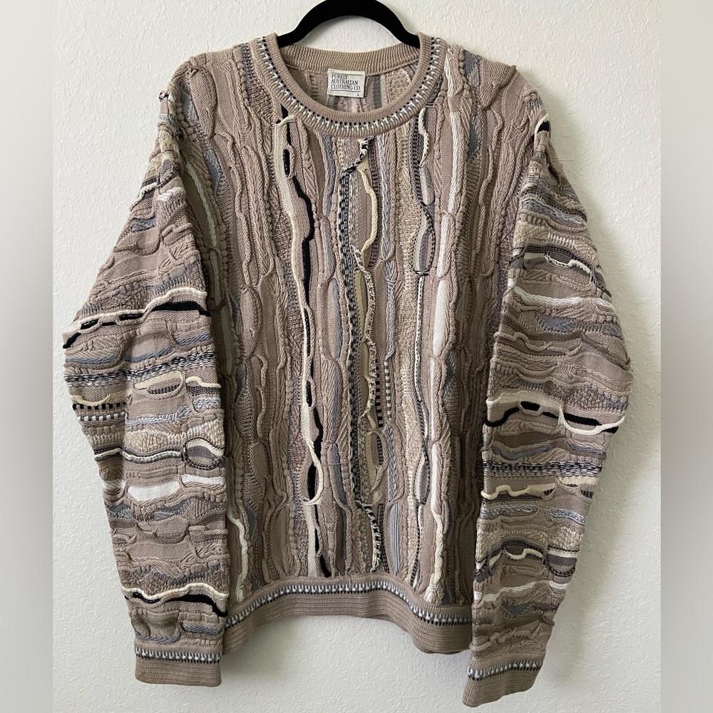 Vintage 90s 3D Knit Coogi Style Sweater Biggie Purely Australian Clothing Co Rap